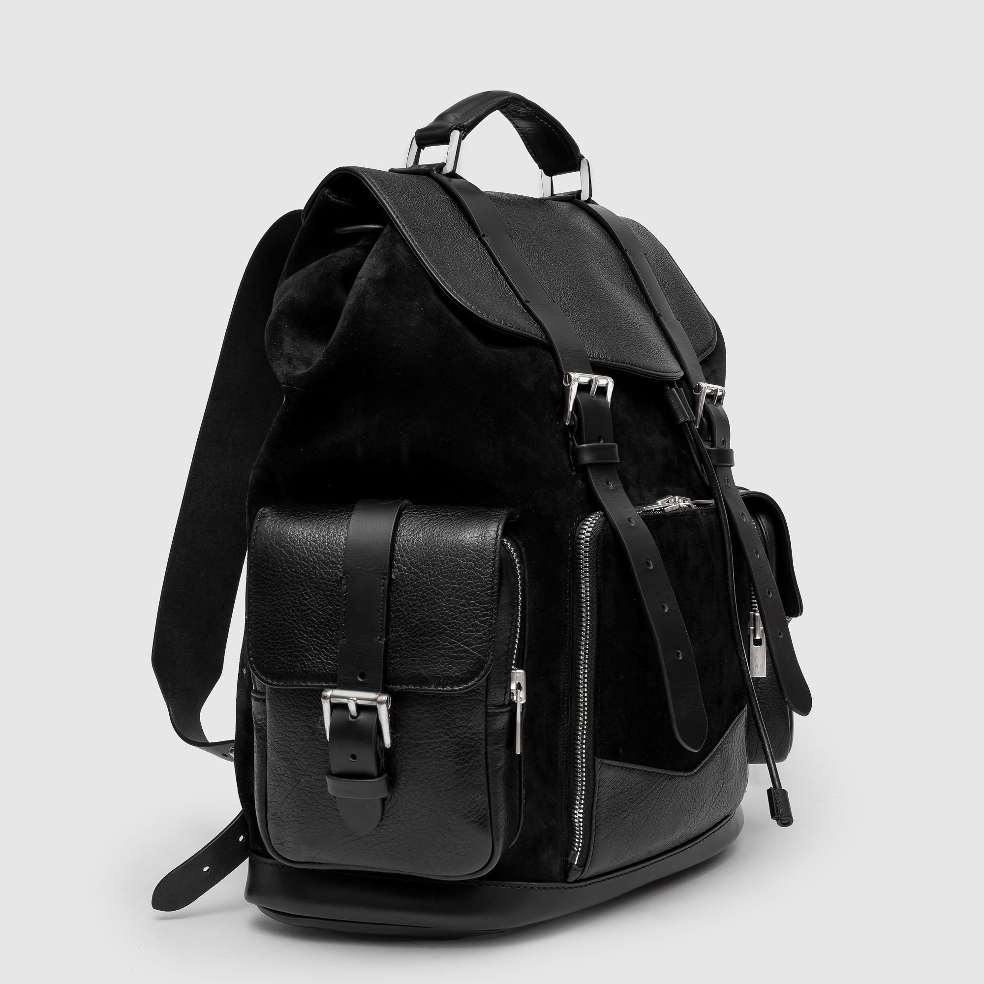 BPB 01 S/B M Black Leather Backpack