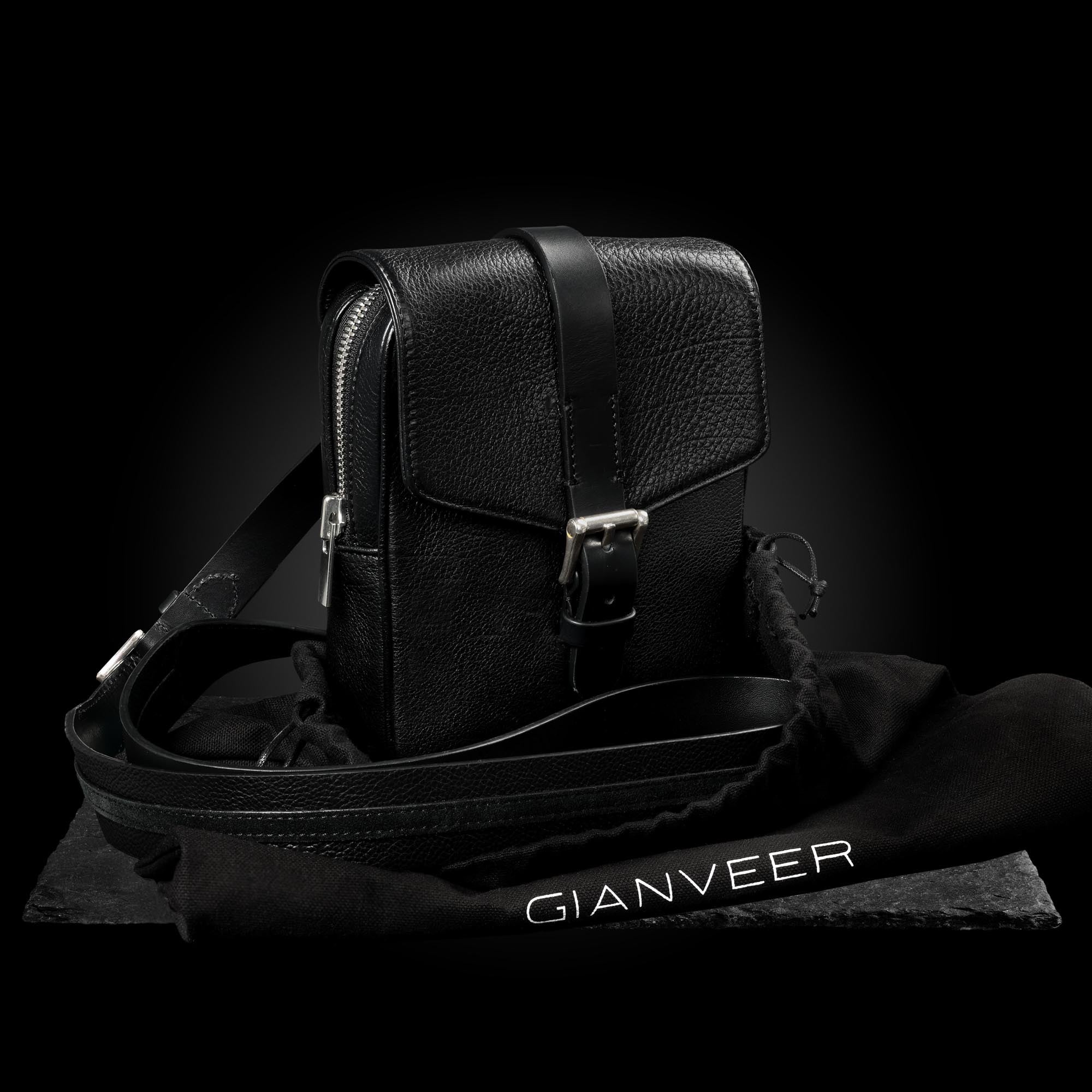 MBB 03 M Black Leather Crossbody Bag