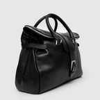 WBB 02 M BLACK LEATHER WEEKEND BAG