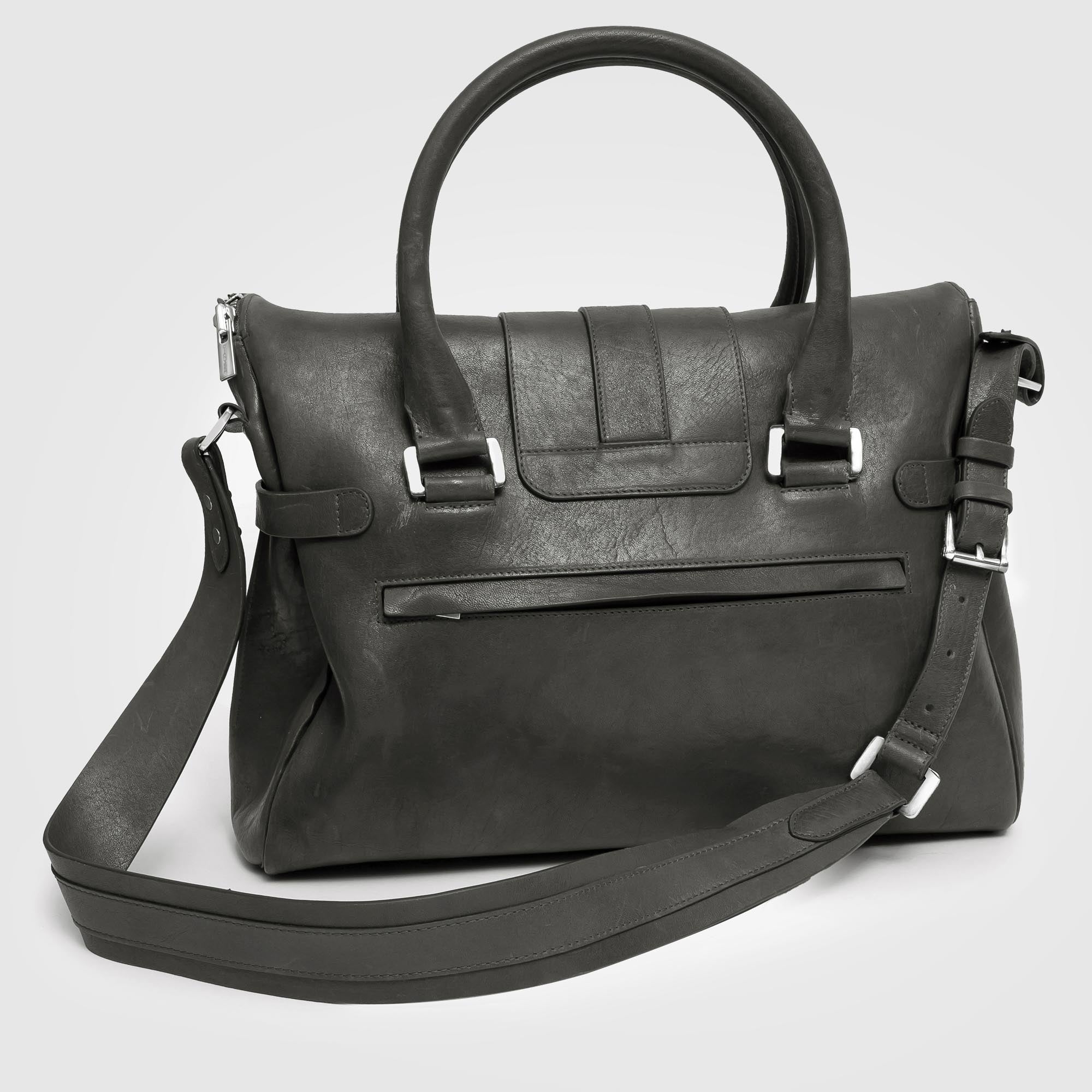 WBG 02 W Grey Leather Bag