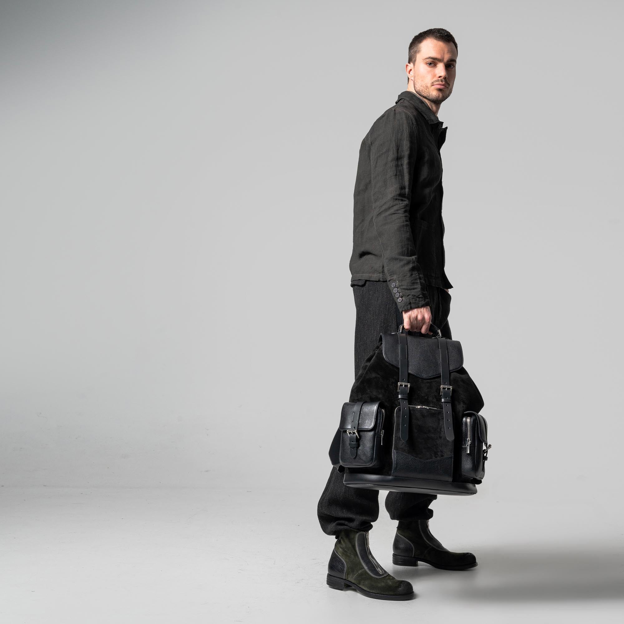 BPB 01 S/B M Black Leather Backpack