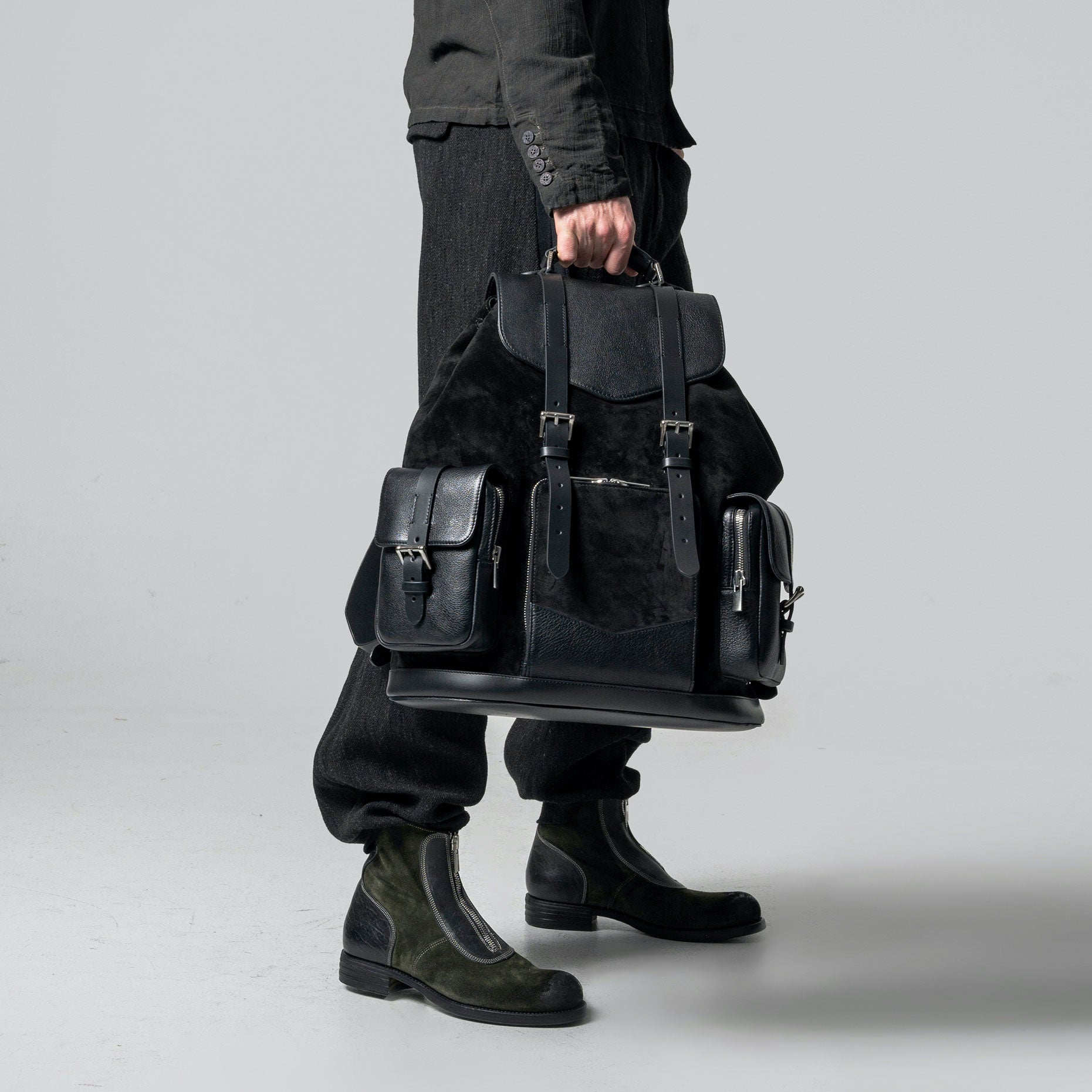 BPB 01 S/B M Black Leather Backpack