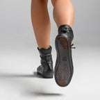 SHH 04 W Black Leather Sneaker
