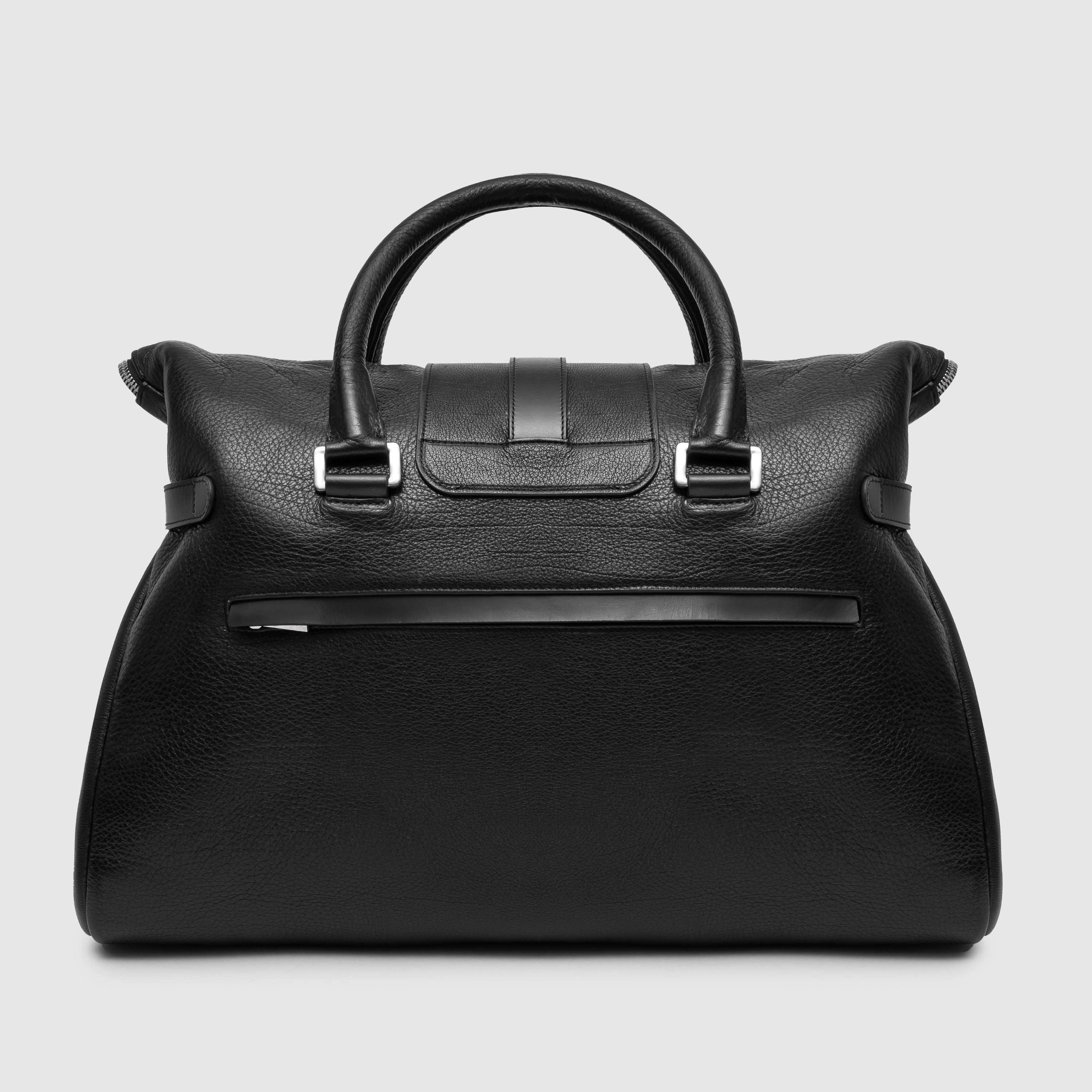 WBB 02 M BLACK LEATHER WEEKEND BAG