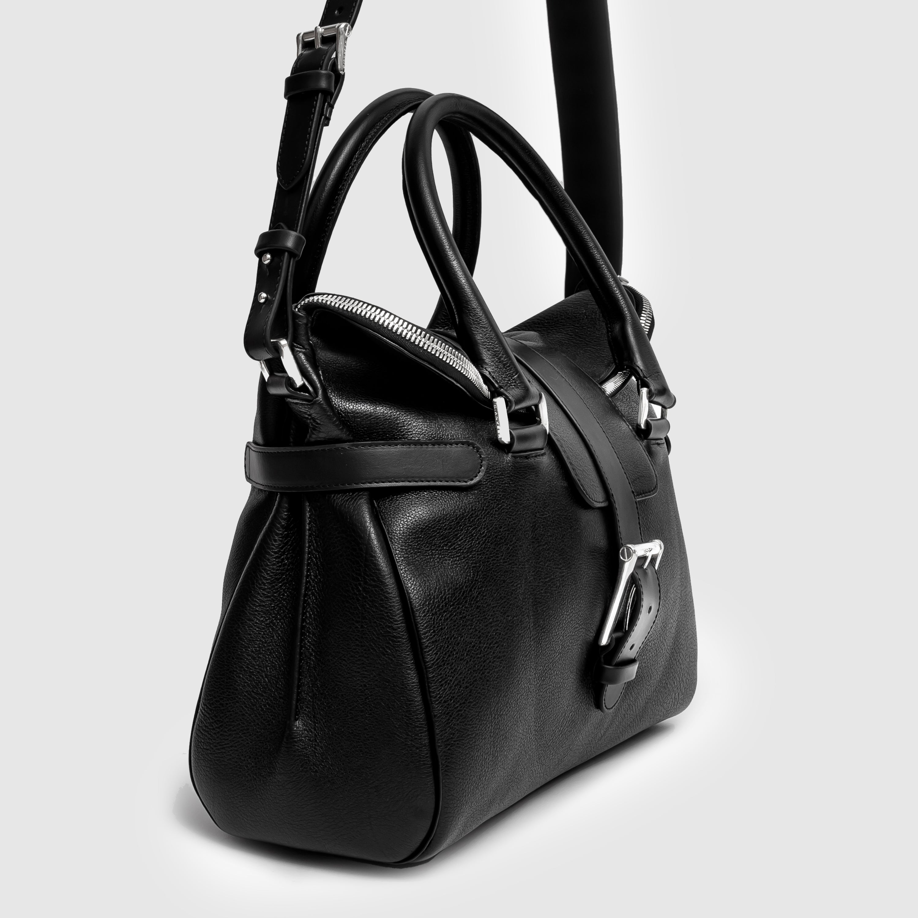 WBB 02 W Women's Black Leather Bag