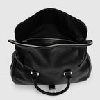 WBB 02 M BLACK LEATHER WEEKEND BAG