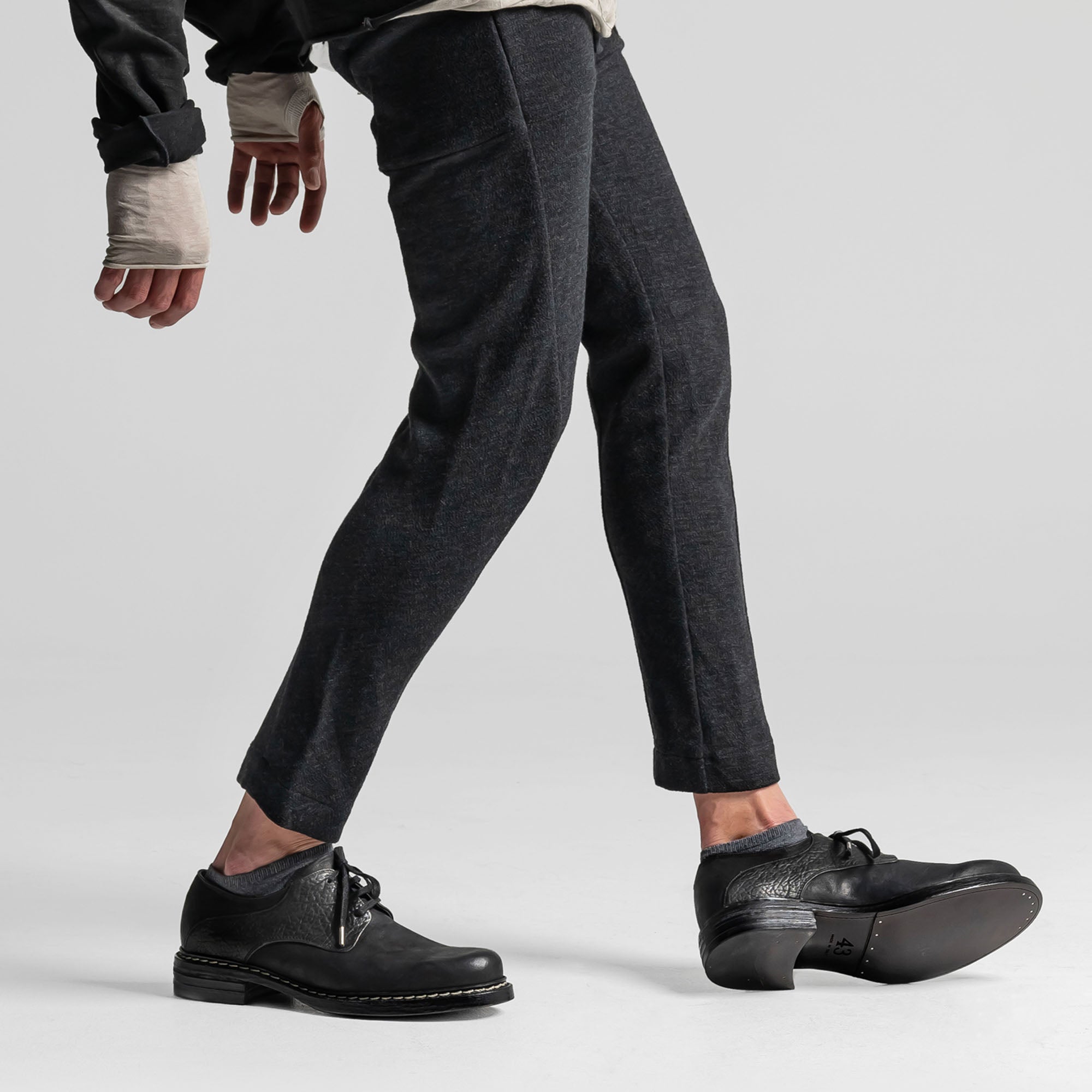 SHCD 01 M Black Leather Derby Shoe