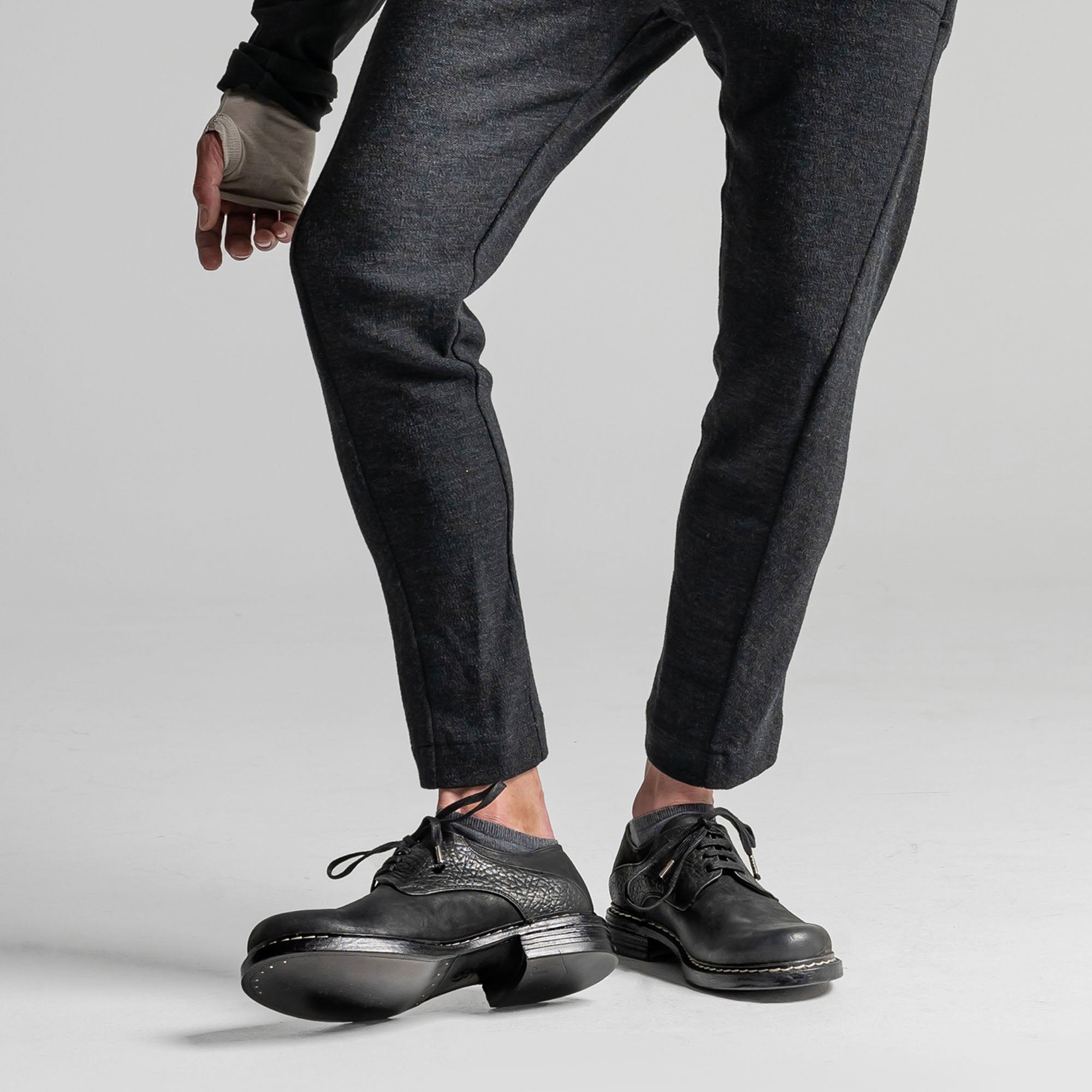 SHCD 01 M Black Leather Derby Shoe