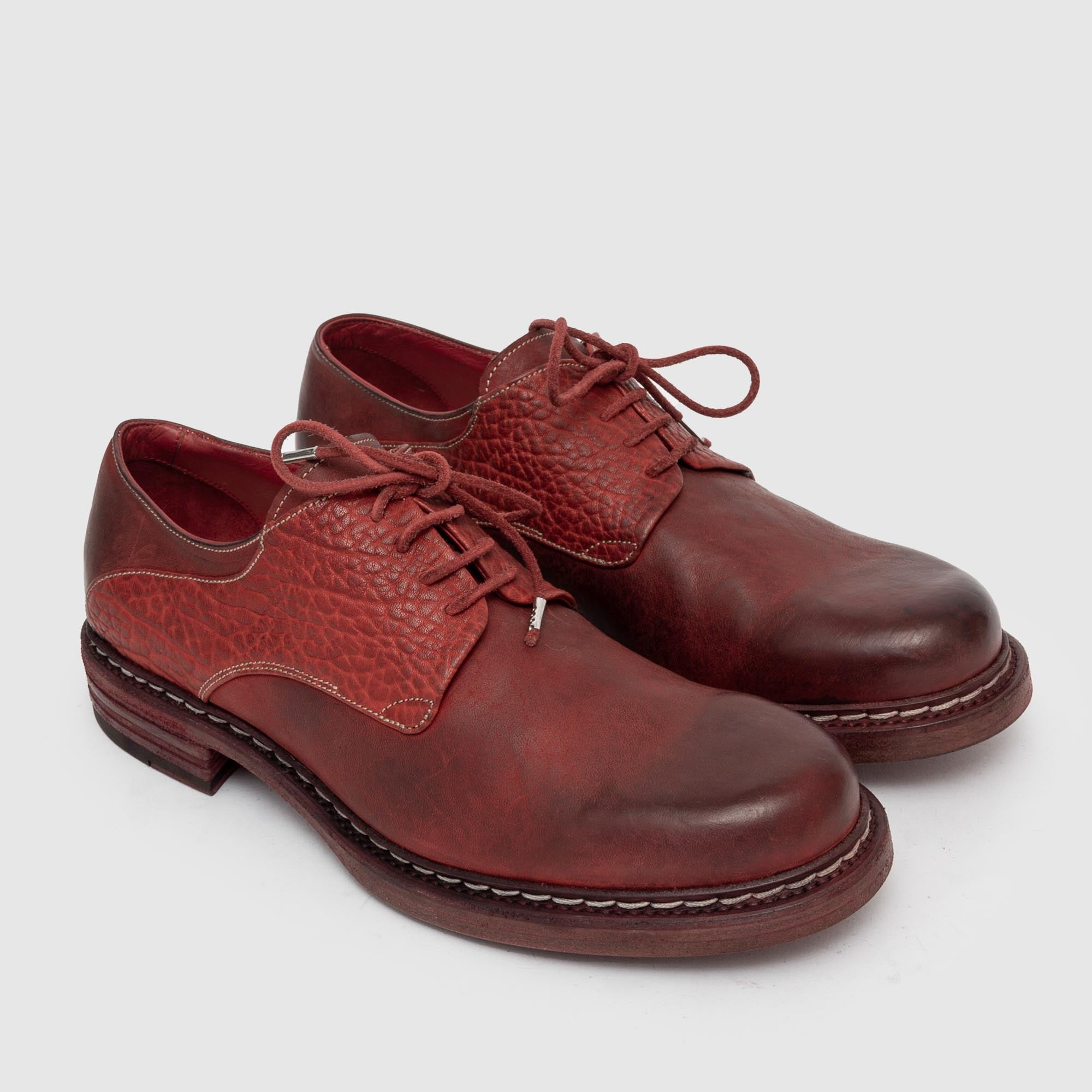 SHCD 01 M Red Leather Derby Shoe