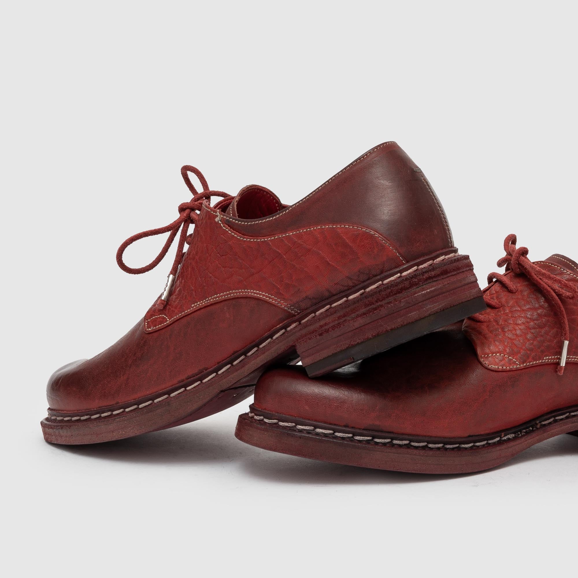 SHCD 01 M Red Leather Derby Shoe