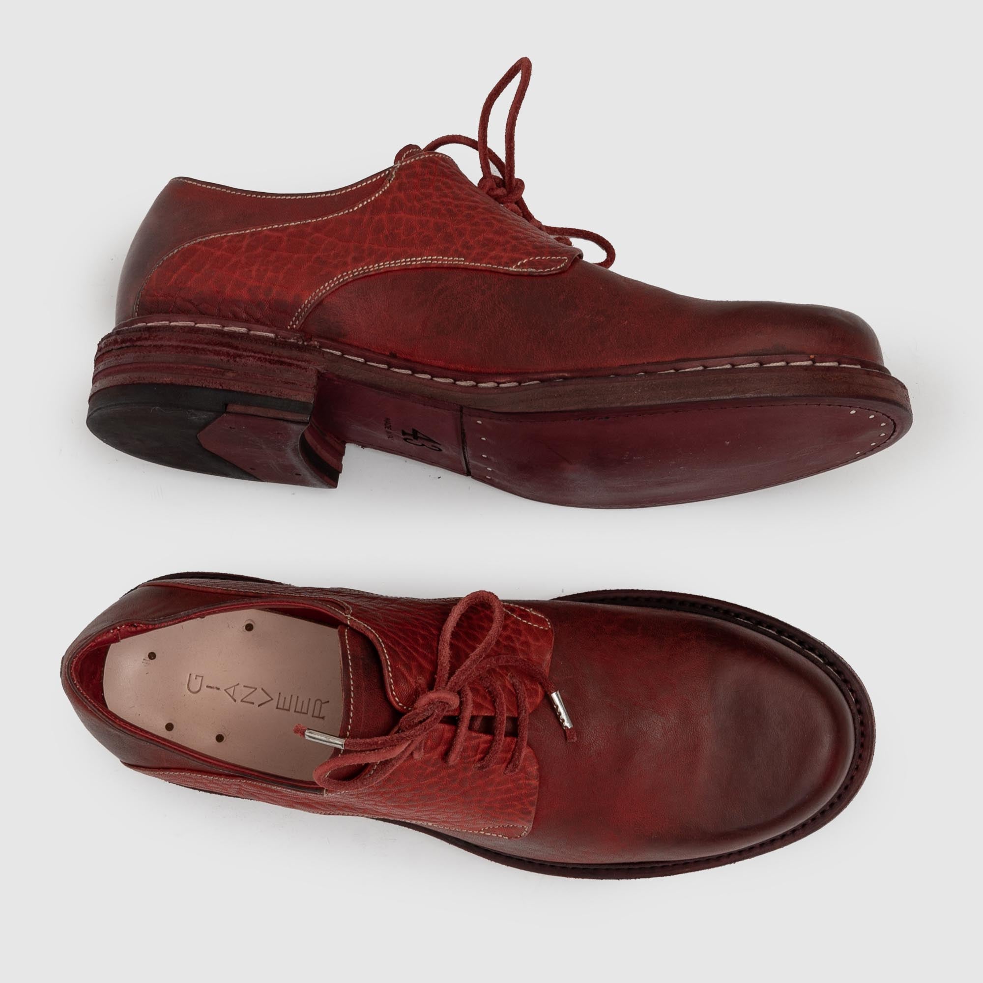 SHCD 01 M Red Leather Derby Shoe